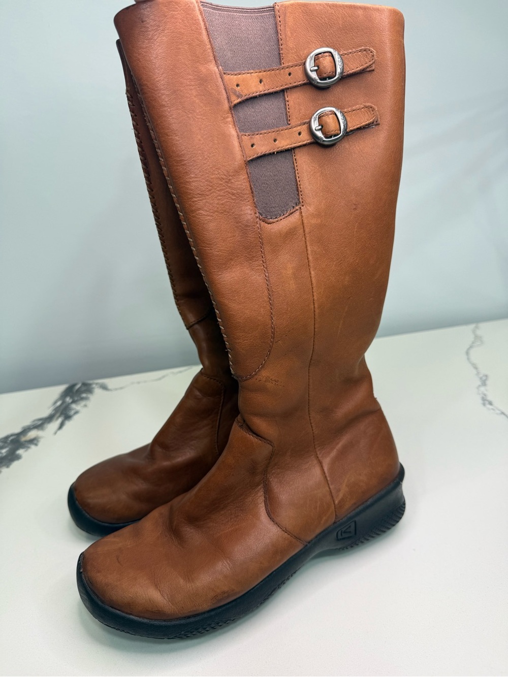 Keen Bern Baby Tall Brown Leather Boots Womans Size 8